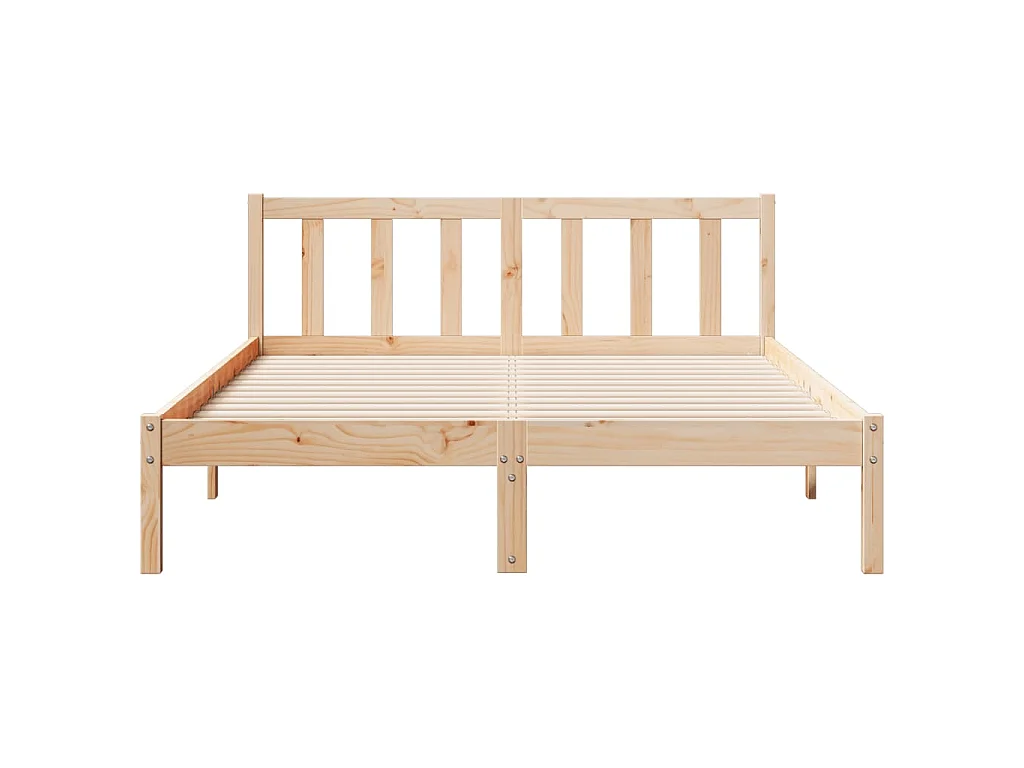 Cadre de lit extra long sans matelas 140x210 cm bois massif pin