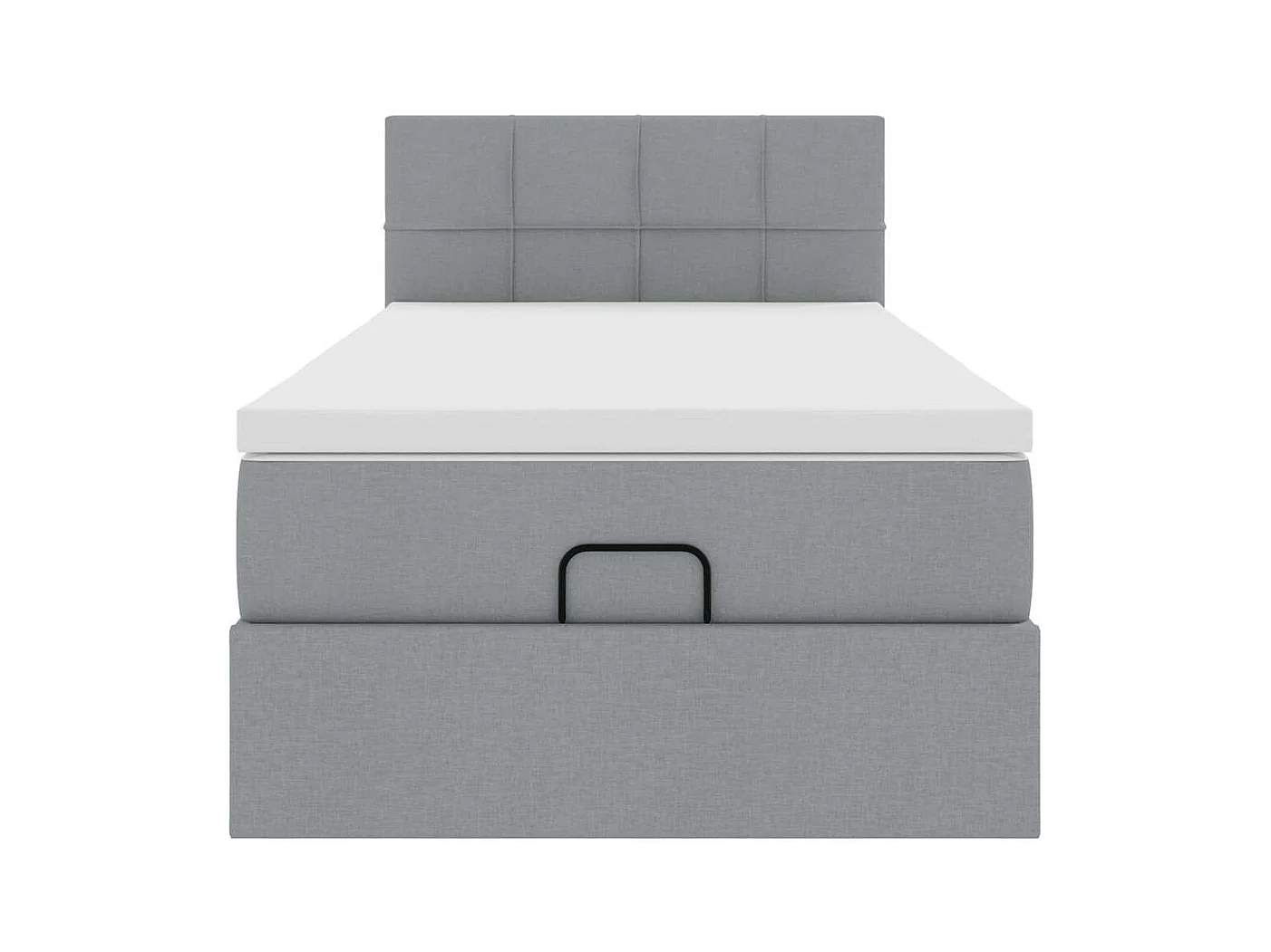 Bed met matras 100x200 cm stof lichtgrijs