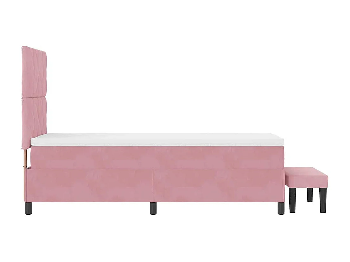 Lit à ressorts avec matelas Rose 90 x 190 cm Velours