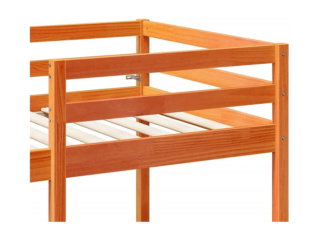 Hochbett mit Schreibtisch & Stühlen Braun 90x200 cm Kiefernholz