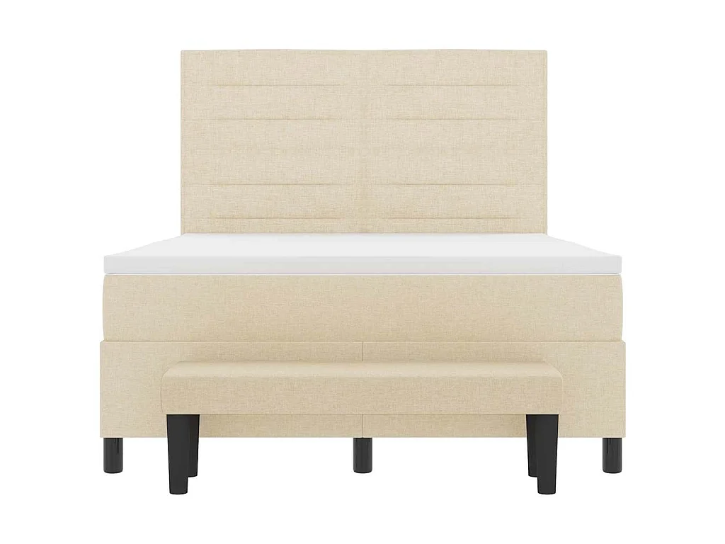 Boxspringbed met hoofdeinde Crème 140 x 200 cm Stof