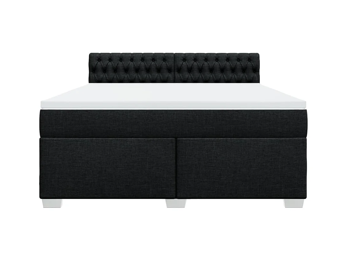 Sommier à lattes de lit avec matelas Noir 180x200 cm Tissu