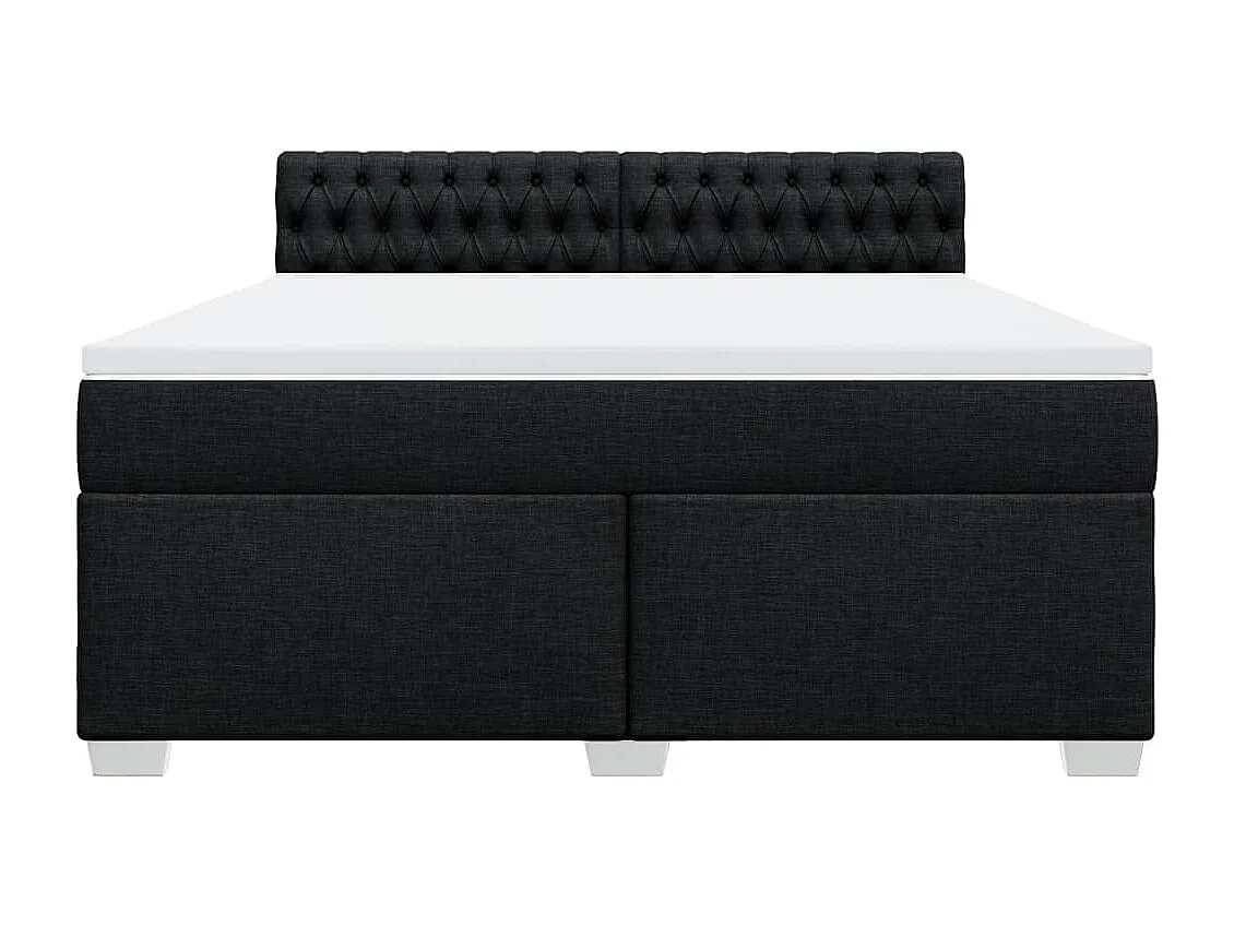 Boxspringbett mit Matratze Schwarz 180x200 cm Stoff