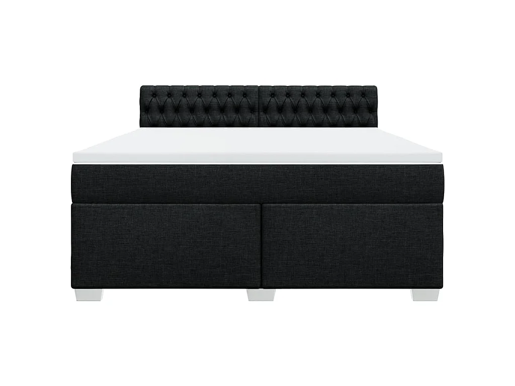 Giroletto a Molle con Materasso Nero 180x200 cm in Tessuto
