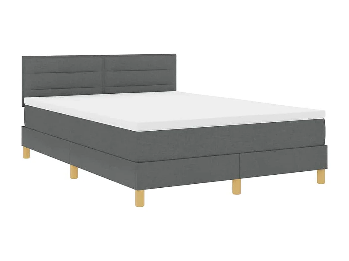 Cama Box com colchão Cinza Escuro 140 x 200 cm tecido