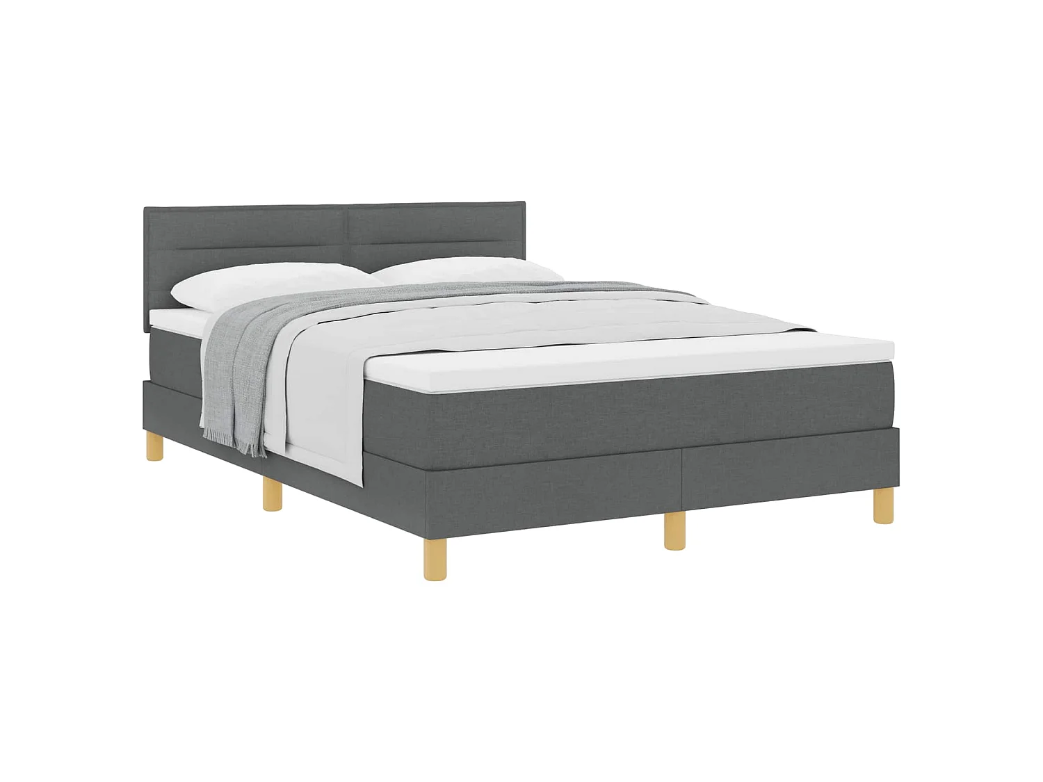 Boxspringbed met kussen Donkergrijs 140 x 200 cm Stof