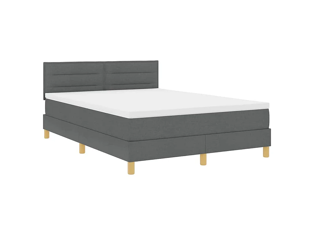 Boxspringbed met kussen Donkergrijs 140 x 200 cm Stof
