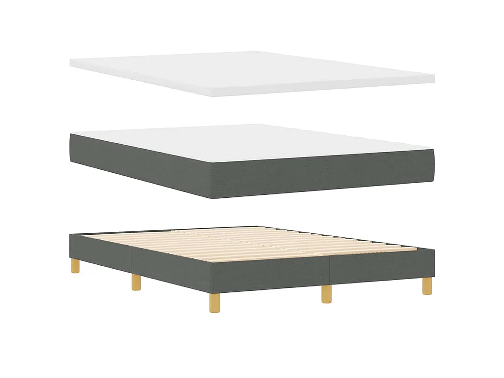 Boxspringbed met kussen Donkergrijs 140 x 200 cm Stof