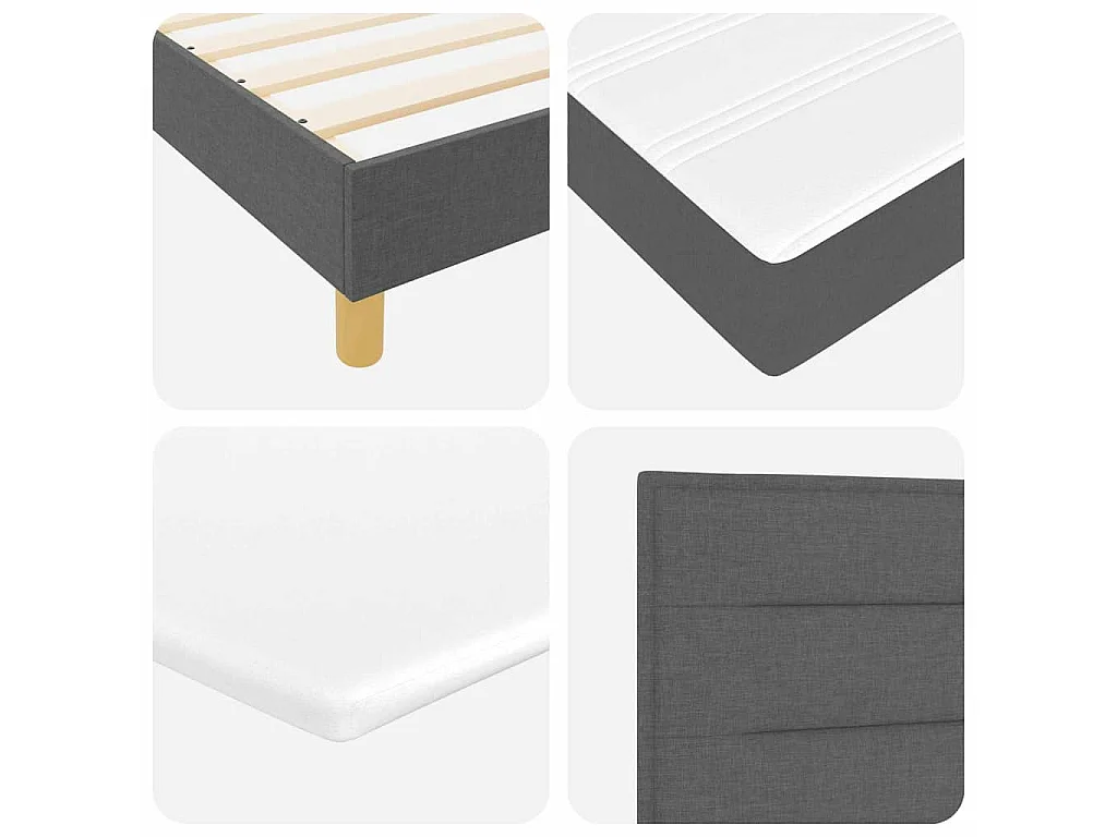Boxspringbed met kussen Donkergrijs 140 x 200 cm Stof