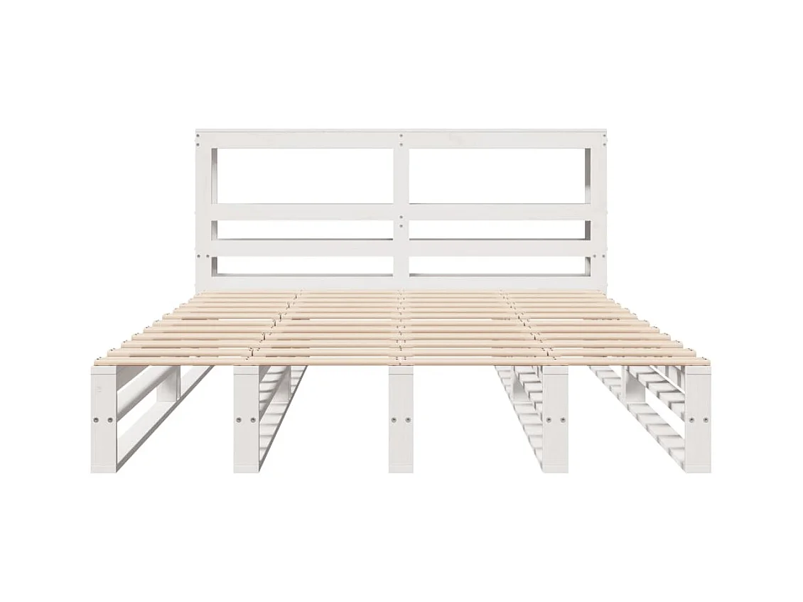Cadre de lit sans matelas blanc 160x200 cm bois de pin massif
