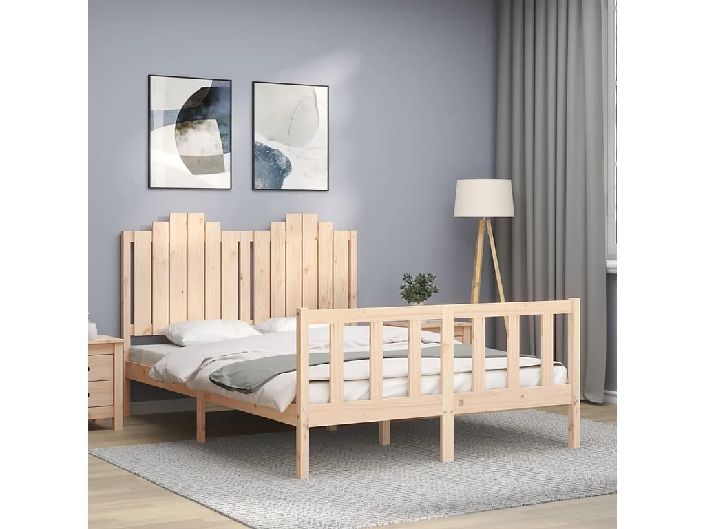 Massivholzbett ohne Matratze 140x190 cm Kiefernholz