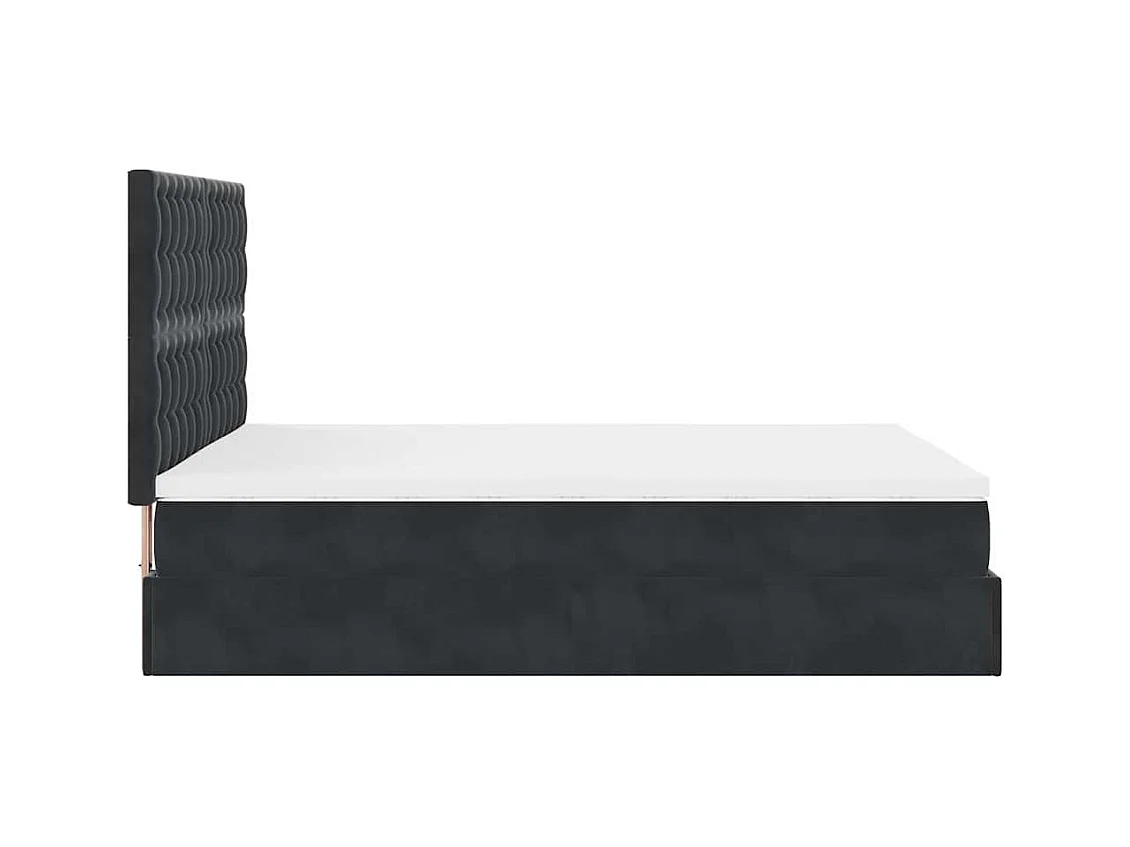 Ottoman-Bett mit Matratzen Schwarz 140x200 cm Samt