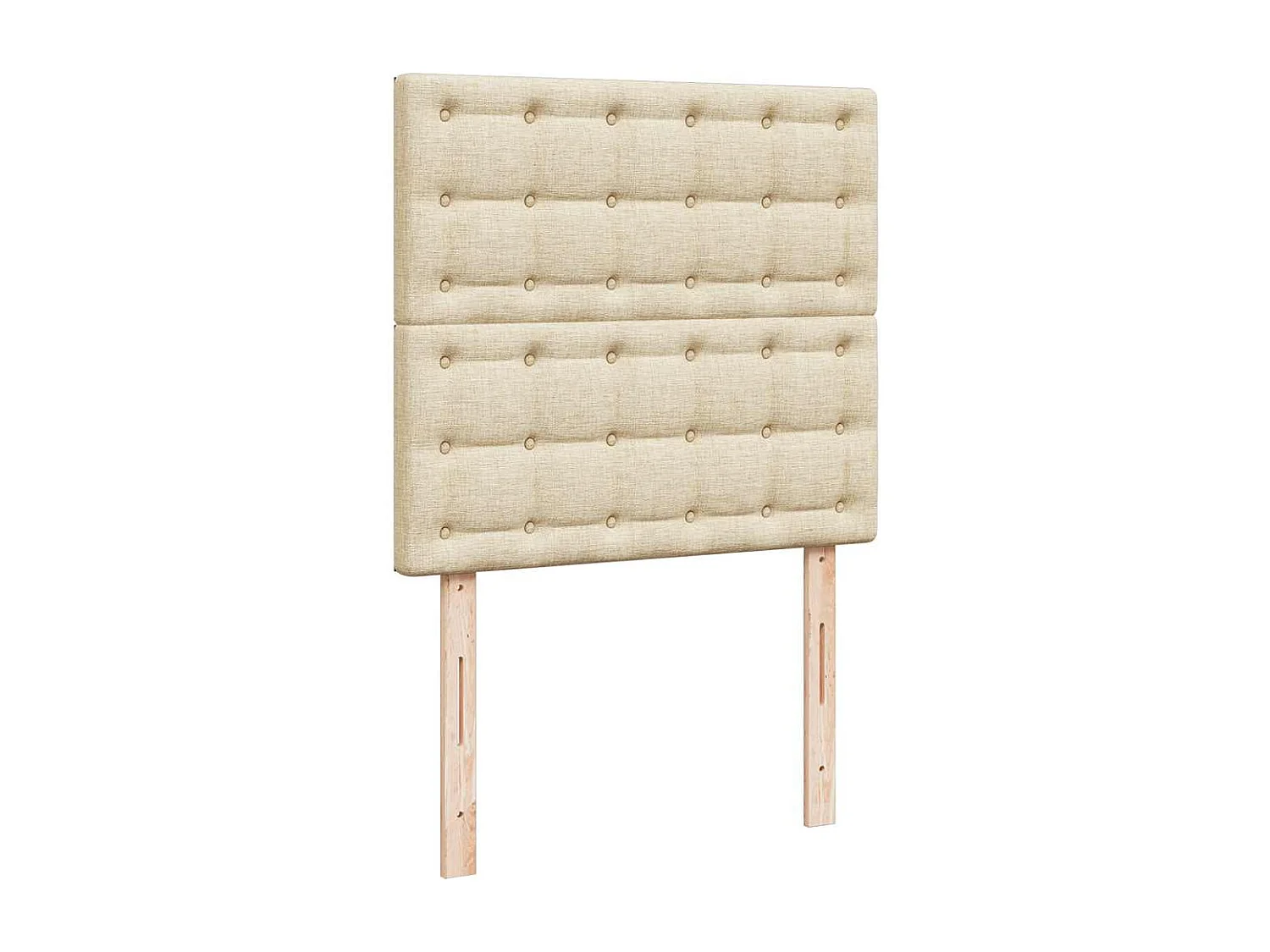 Boxspring met matras stof crèmekleurig 90x200 cm