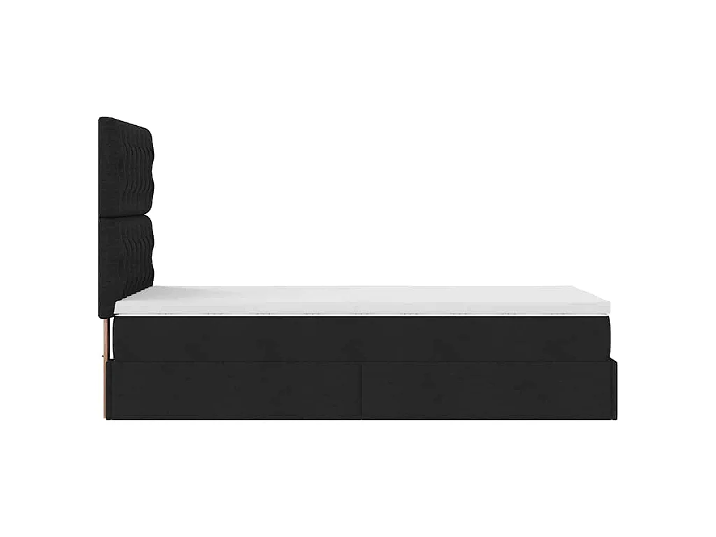 Ottoman bed met matras 90x190cm stof zwart