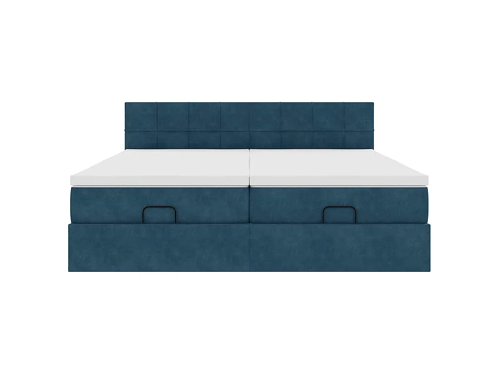 Struttura Letto Pouf con Materassi 160x200 cm Velluto