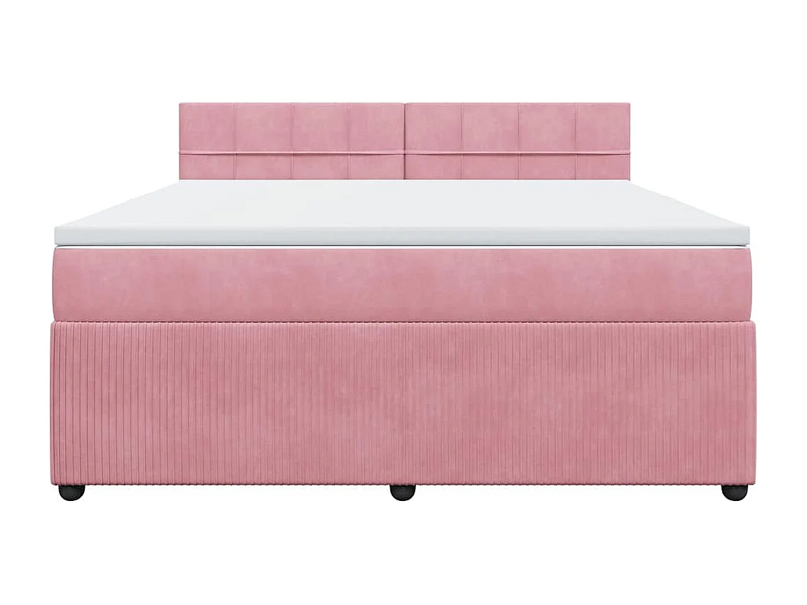 Cama com molas/colchão 180x200 cm veludo rosa