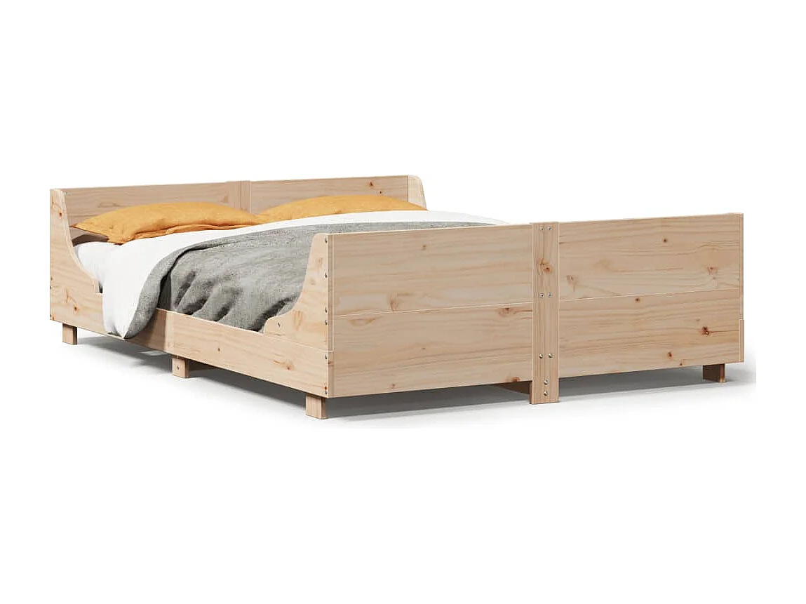 Cadre de lit sans matelas 140x190 cm bois de pin massif