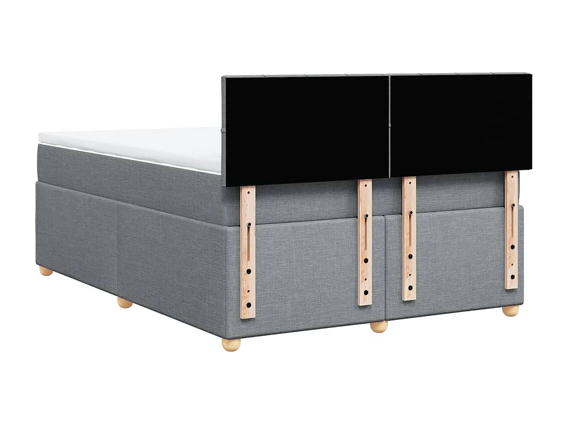 Sommier à lattes de lit avec matelas Gris clair 160x200cm Tissu