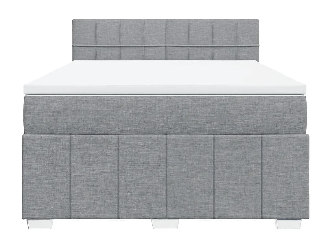 Sommier à lattes de lit avec matelas Gris clair 160x200cm Tissu