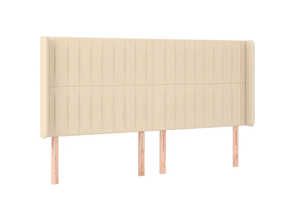 Sommier à lattes de lit matelas et LED Crème 180x200 cm Tissu