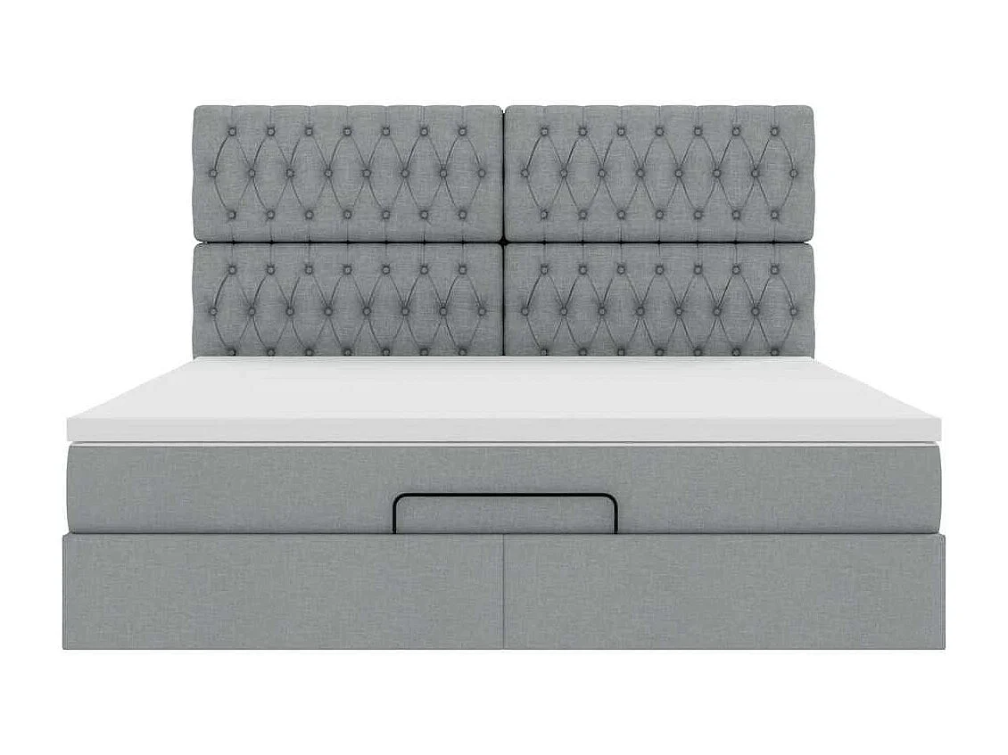 Struttura Letto Pouf con Materasso 160x200 cm in Tessuto