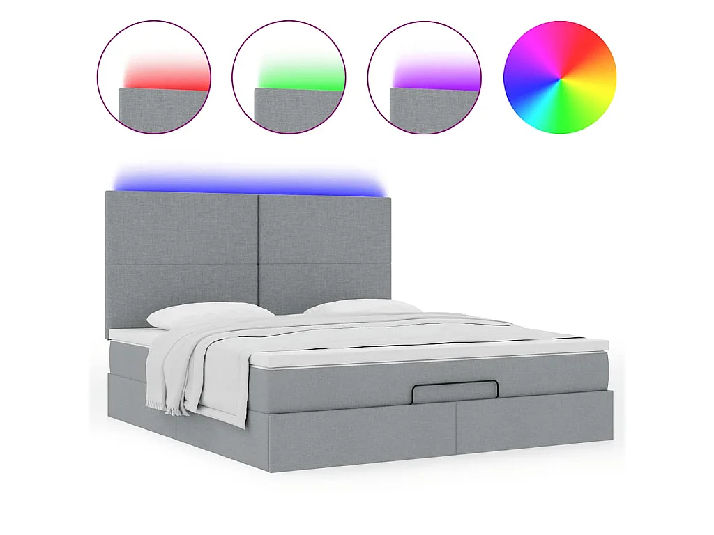 Struttura Letto Pouf con Materasso 160x200 cm in Tessuto