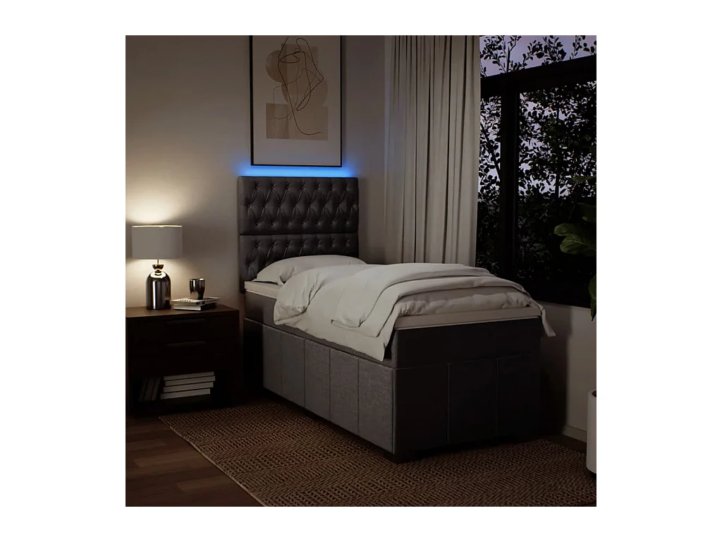 Giroletto a Molle con Materasso Tortora 100x200 cm in Tessuto