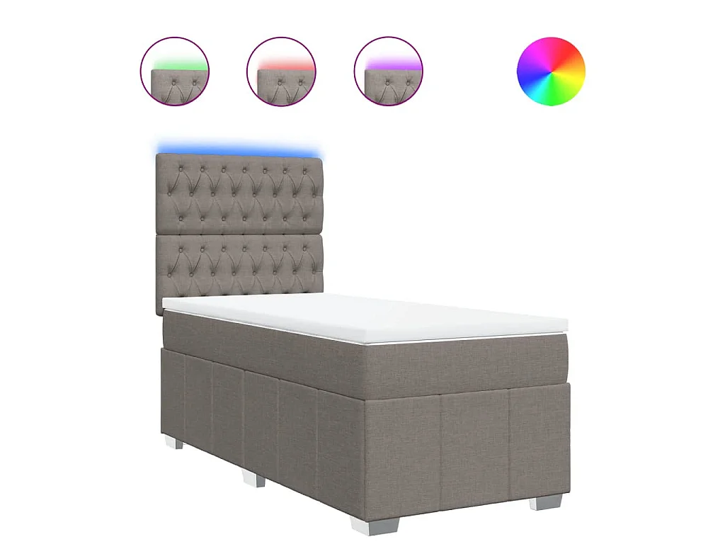 Boxspringbett mit Matratze Taupe 100x200 cm Stoff