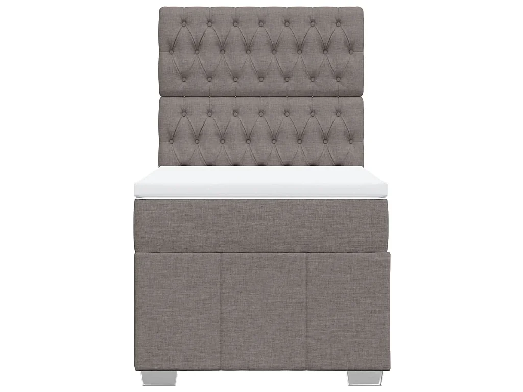Boxspringbett mit Matratze Taupe 100x200 cm Stoff