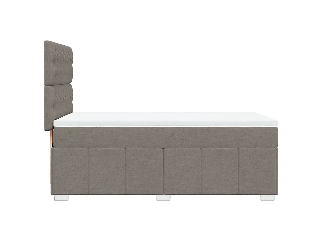 Boxspringbett mit Matratze Taupe 100x200 cm Stoff