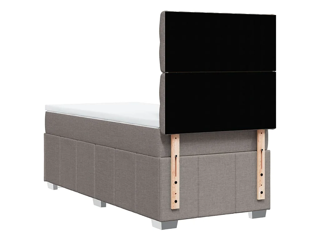 Boxspringbett mit Matratze Taupe 100x200 cm Stoff