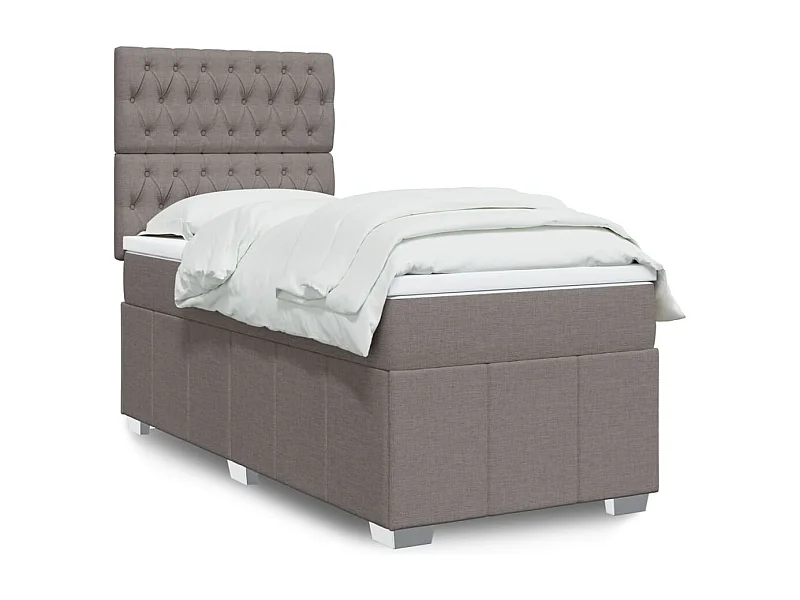 Boxspringbett mit Matratze Taupe 100x200 cm Stoff