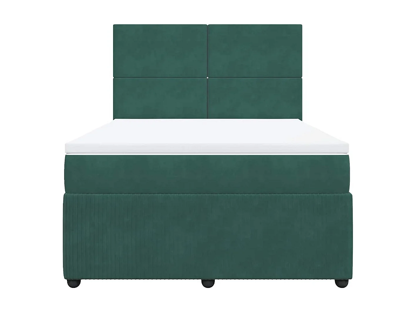 Sommier à lattes de lit et matelas Vert foncé 140x190cm Velours