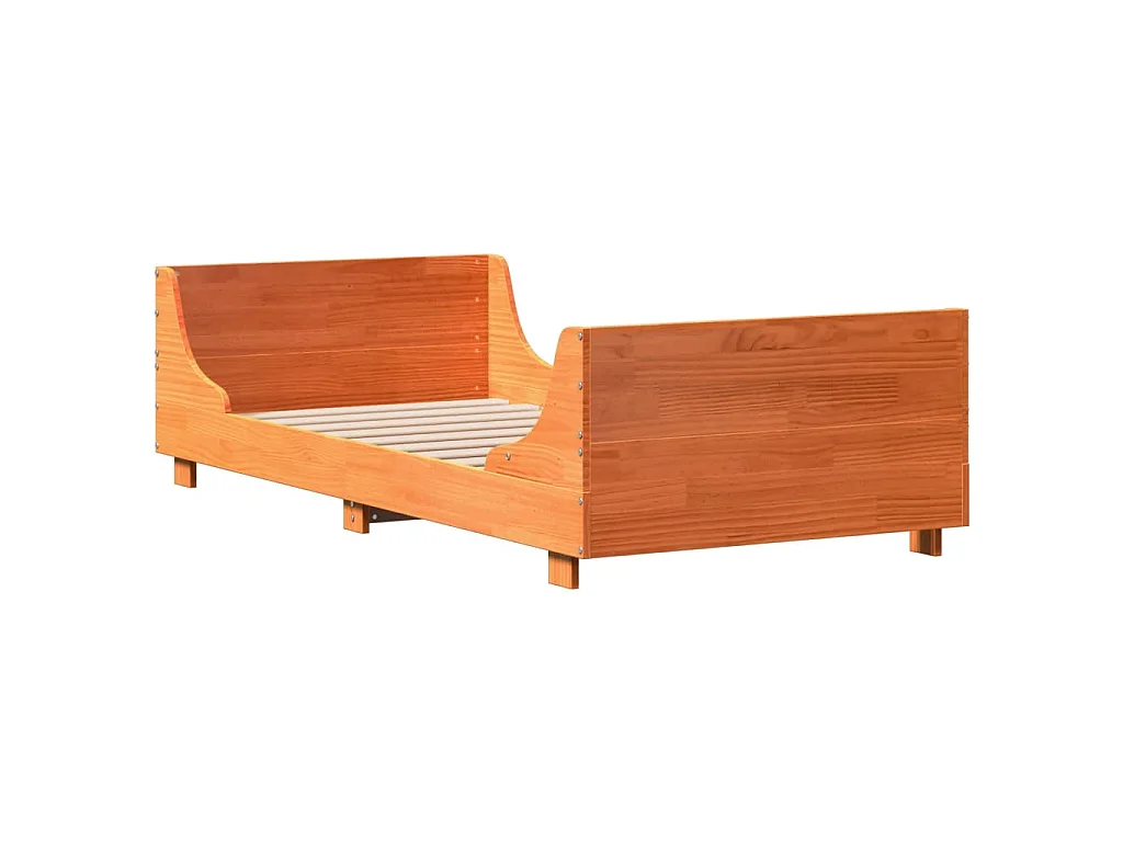 Cama sem colchão 90x200 cm pinho maciço castanho-mel