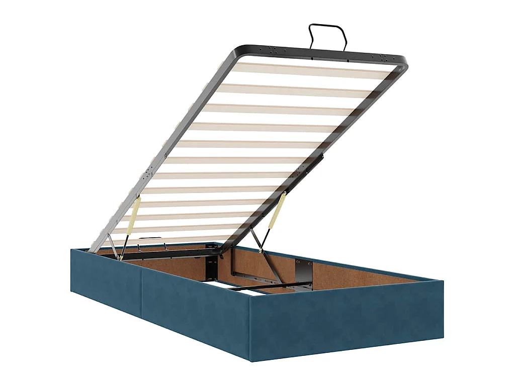 Ottoman bed met matrassen 90x200cm fluweel donkerblauw
