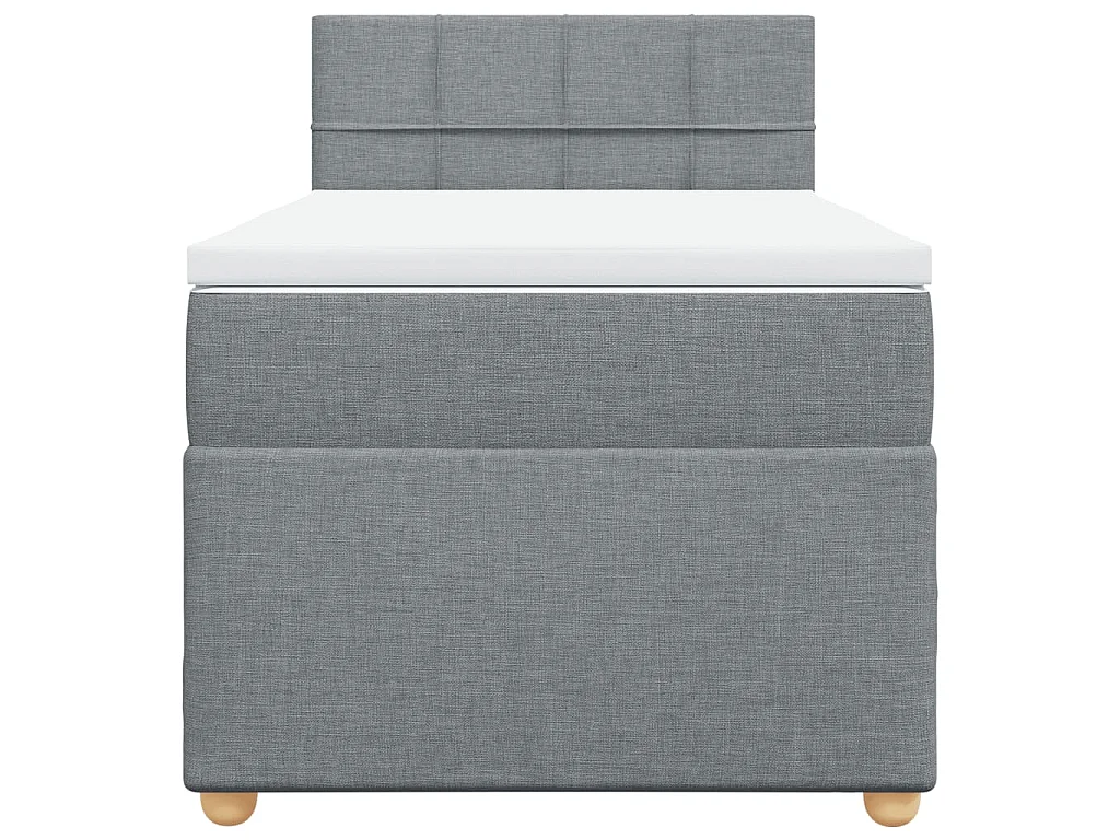 Sommier à lattes de lit et matelas Gris clair 90x190 cm Tissu