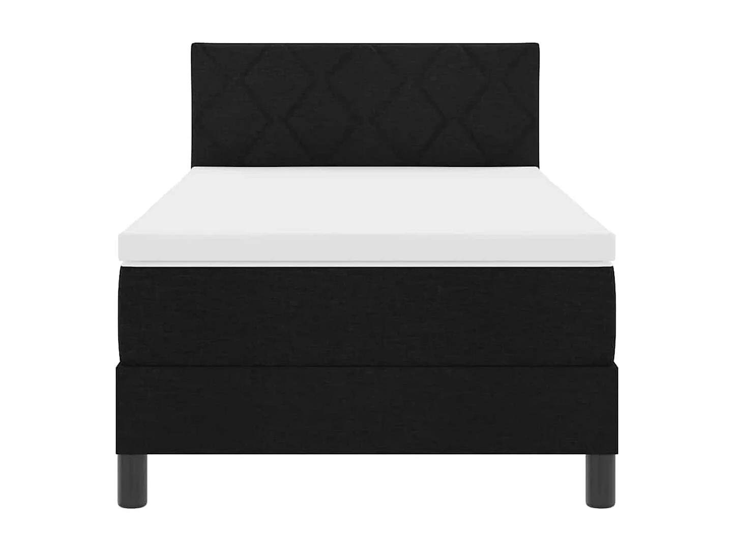 Boxspringbett mit Kissen mit Kopfteil Schwarz 90 x 200 cm Stoff