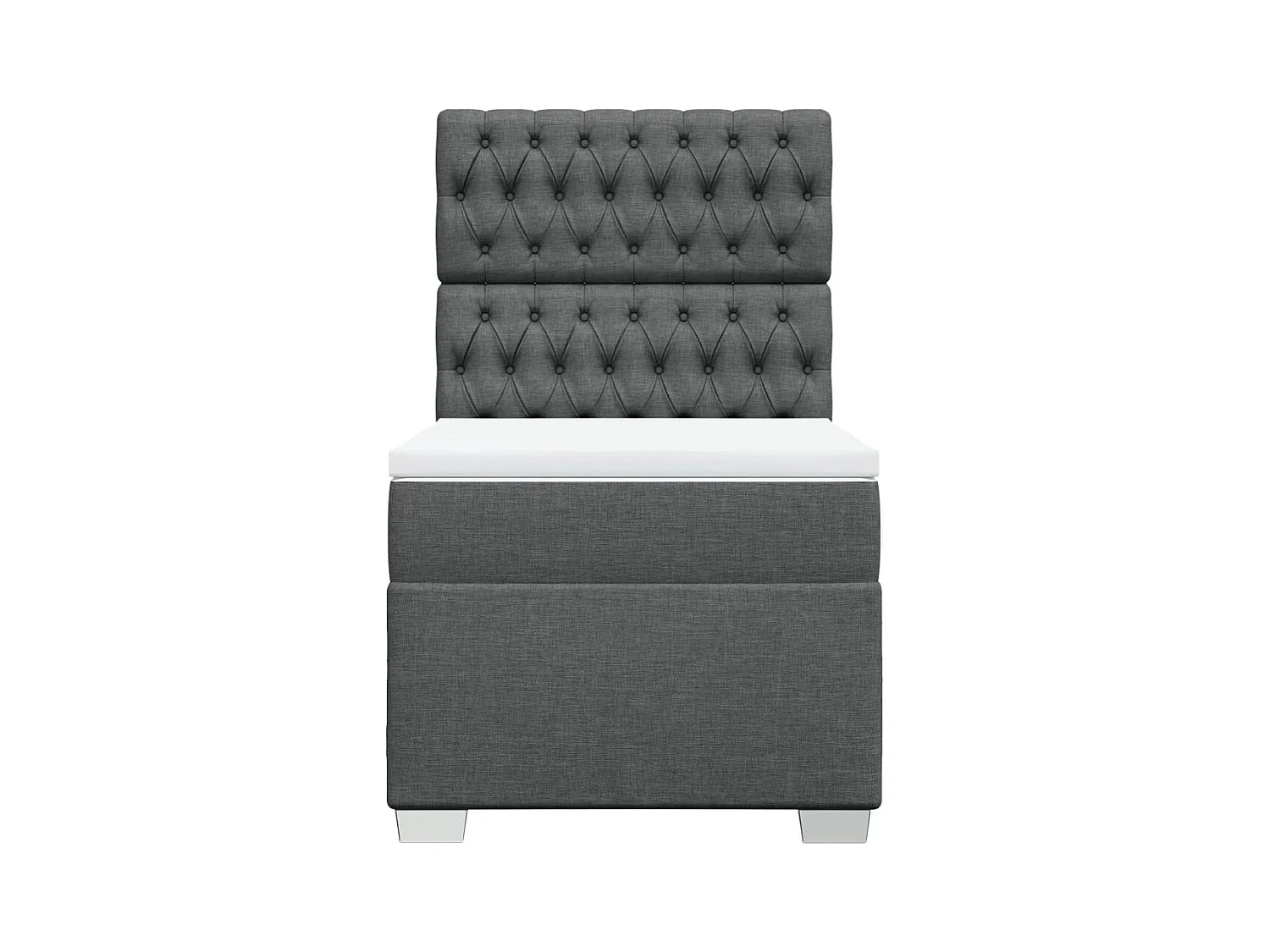 Giroletto a Molle con Materasso Grigio Scuro 90x200 cm Tessuto