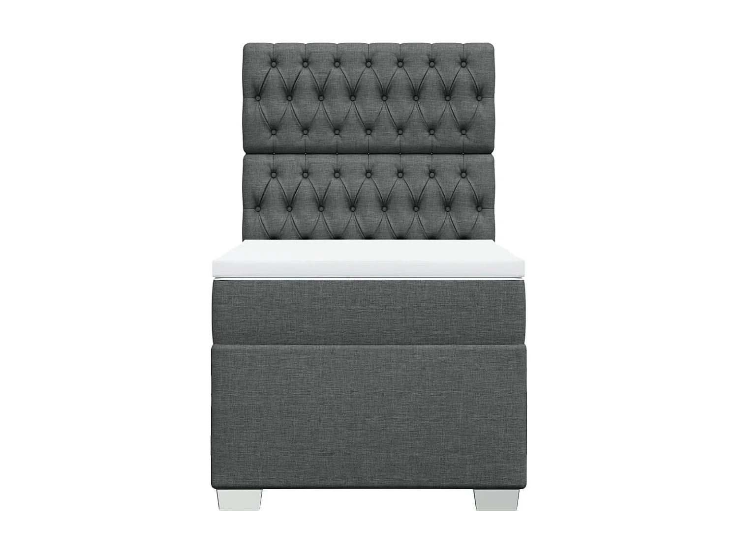 Boxspring met matras stof donkergrijs 90x200 cm