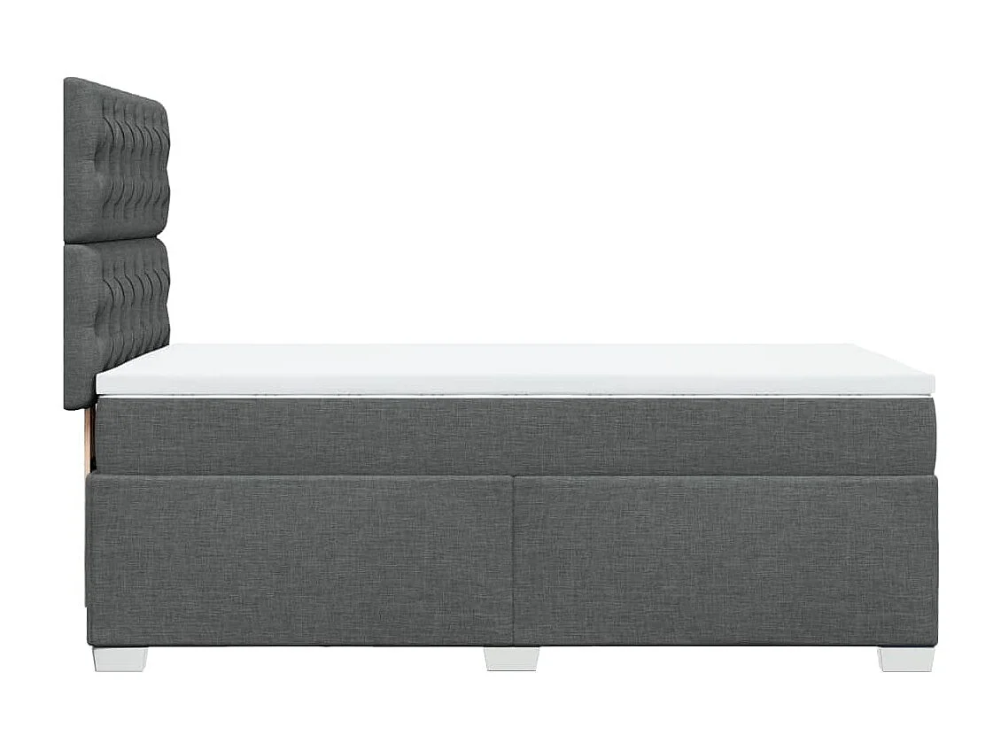 Cama com molas/colchão 90x200 cm tecido cinzento-escuro
