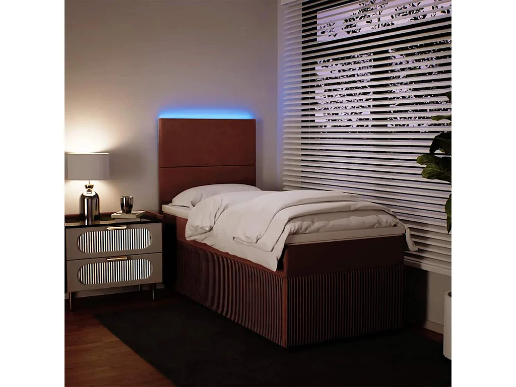 Sommier à lattes de lit avec matelas Rose 90x200 cm Velours