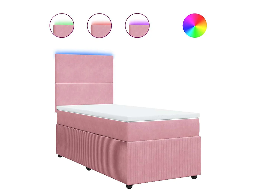 Cama com molas/colchão 90x200 cm veludo rosa