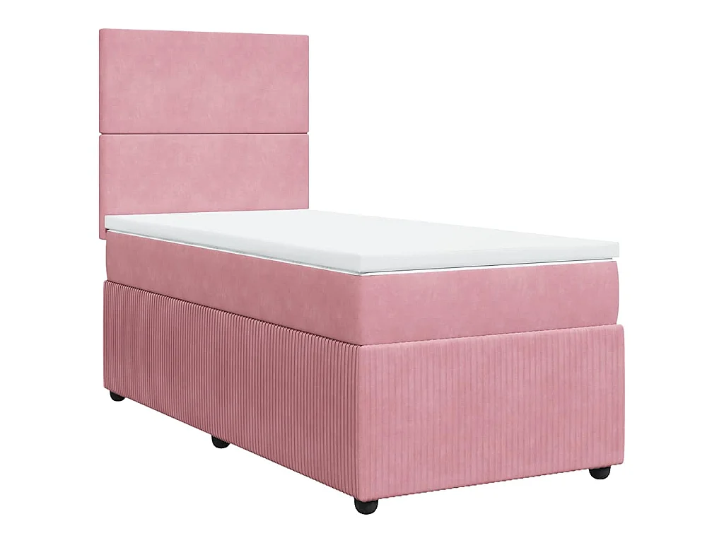 Cama com molas/colchão 90x200 cm veludo rosa