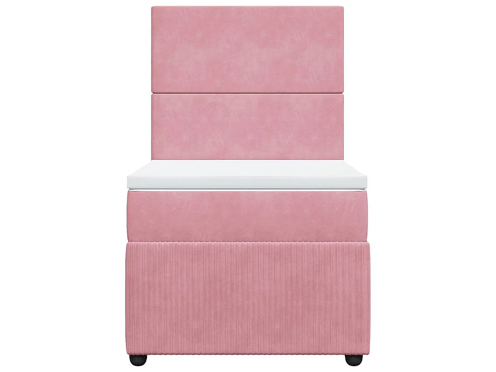 Cama com molas/colchão 90x200 cm veludo rosa