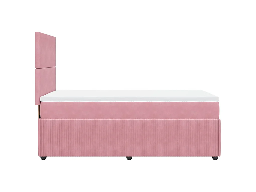 Cama com molas/colchão 90x200 cm veludo rosa