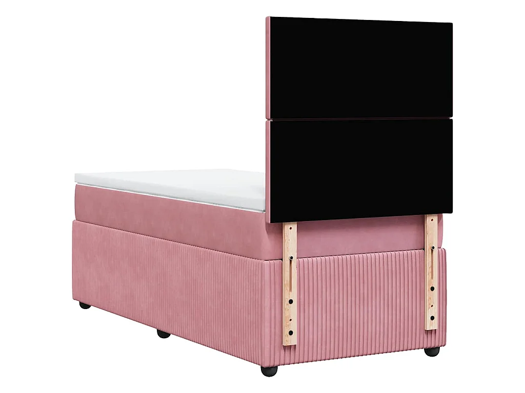 Cama com molas/colchão 90x200 cm veludo rosa