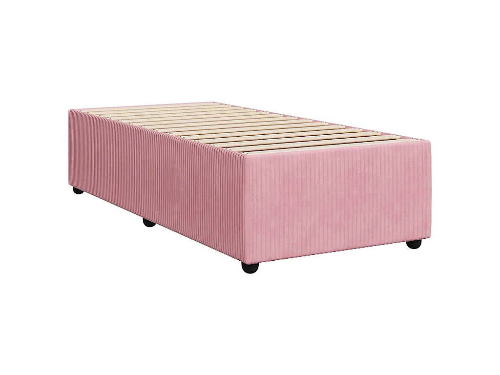 Cama com molas/colchão 90x200 cm veludo rosa