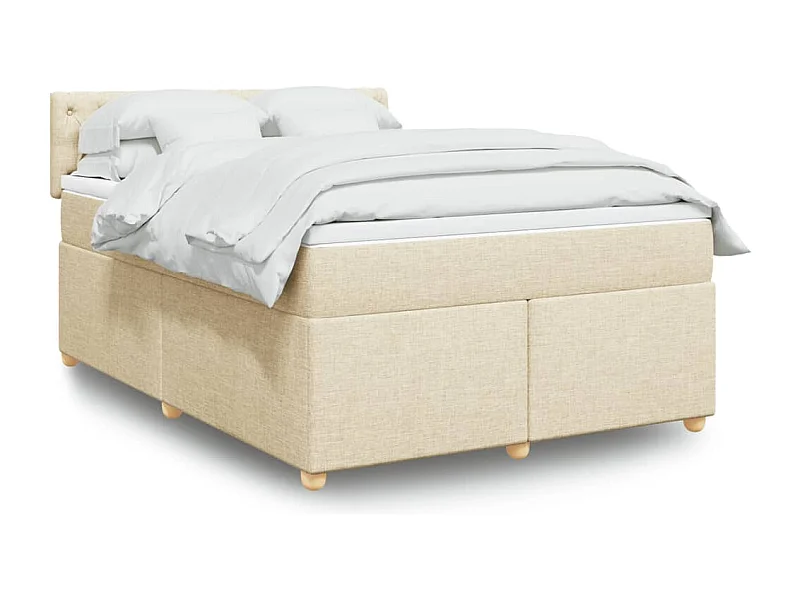 Boxspringbett mit Matratze Creme 140x200 cm Stoff
