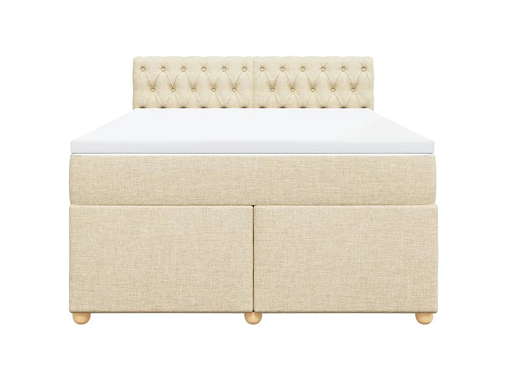Boxspringbett mit Matratze Creme 140x200 cm Stoff