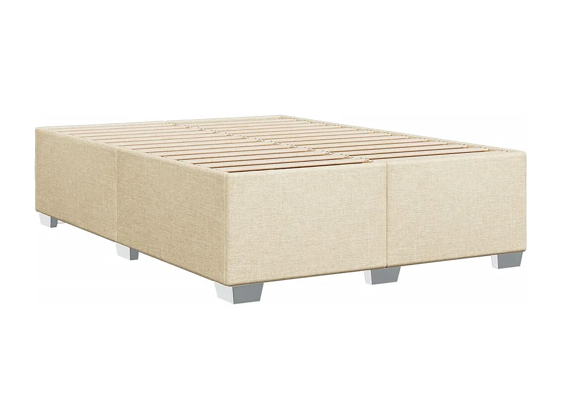 Sommier à lattes de lit avec matelas Crème 160x200 cm Tissu